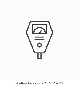 Parking meterline in Thin line black color. flat simple vector symbols illustration.