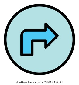 Parking move direction icon outline vector. Space zone. Bike place color flat