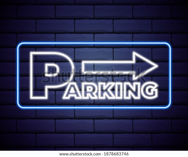 Parking neon sign\
vector. Parking Zone Design template neon sign, light banner, neon\
signboard, nightly bright advertising, light inscription. Vector\
illustration.