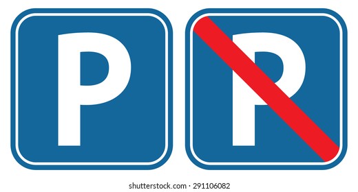 Parking and no parking sign