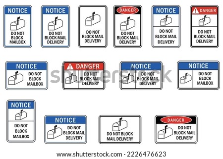 parking no parking sign set do not block mail delivery mailbox
