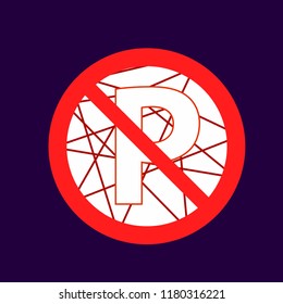 parking not allowed, caution warn symbol for public transport areas to do not do that. vector logo, sign, symbol