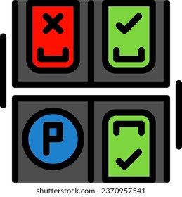 Parking occupancy status Line Filled Icon