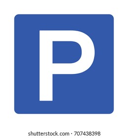 Parking or park sign for cars, vehicles with capital P flat vector icon for apps and websites