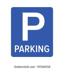 Parking or park sign for cars / vehicles with text flat vector icon for apps and websites