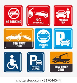 Parking or park zone design, vector illustration.