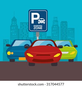 Parking or park zone design, vector illustration.