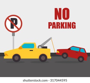 Parking or park zone design, vector illustration.