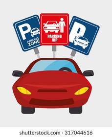 Parking or park zone design, vector illustration.