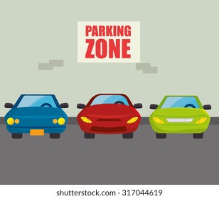 Parking or park zone design, vector illustration.
