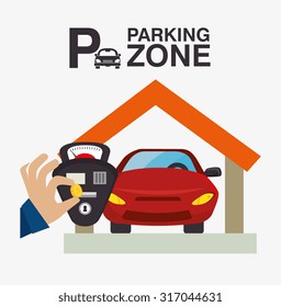 Parking or park zone design, vector illustration.