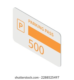 Parking lot pass isometric icon vector illustration