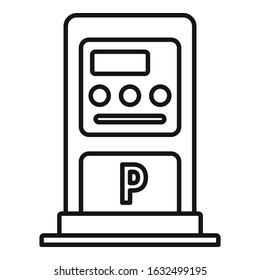 Parking payment kiosk icon. Outline parking payment kiosk vector icon for web design isolated on white background