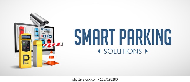 Parking payment station - access control concept - website banner