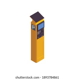 Parking payment station isometric icon vector illustration