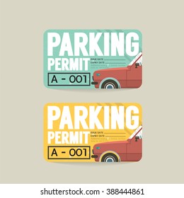 Parking Permit Card Vector Illustration