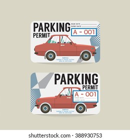 Parking Permit Card Vector Illustration