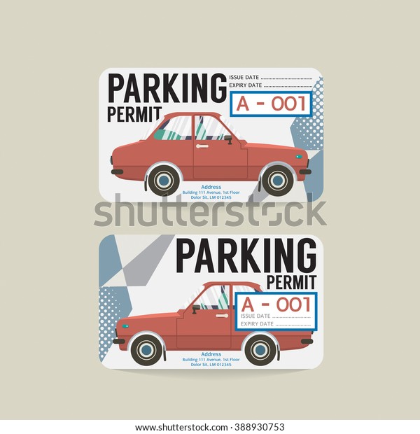 Parking Permit Card\
Vector Illustration