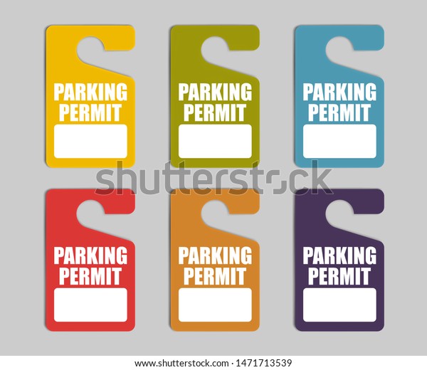 Parking Permit Hang Tag Color Vector Stock Vector (Royalty Free) 1471713539