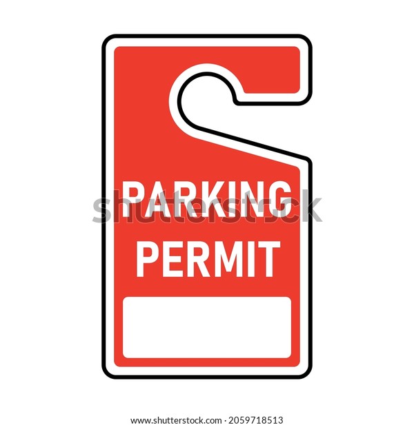 Parking permit hang tag icon. Mirror\
hang tag. Clipart image isolated on white\
background