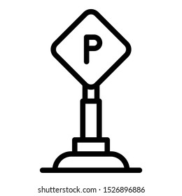Parking pillar icon. Outline parking pillar vector icon for web design isolated on white background