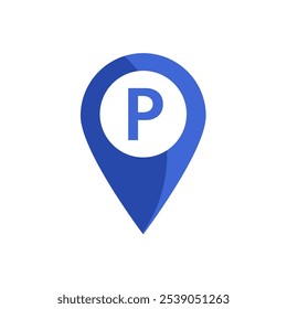 Pin de estacionamiento, espacio de estacionamiento - icono de Vector