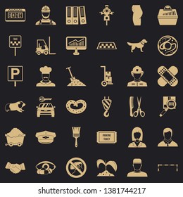 Parking place icons set. Simple style of 36 parking place vector icons for web for any design
