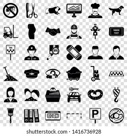 Parking place icons set. Simple style of 36 parking place vector icons for web for any design