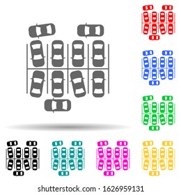 Parking place multi color style icon. Simple glyph, flat vector of chaos icons for ui and ux, website or mobile application