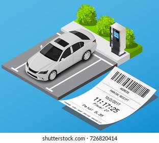 Parking place with receipt