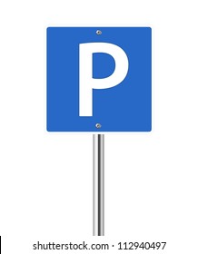 Parking place sign isolated on white