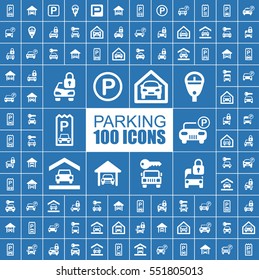 Parking Place Vector Flat Icons.