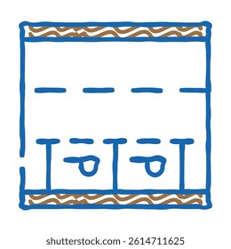 parking places on road doodle icon sketch vector. parking places on road sign. isolated symbol illustration