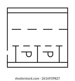 parking places on road line icon vector. parking places on road sign. isolated contour symbol black illustration