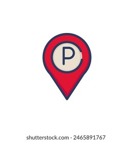 Parking lot pointer line icon. Location pin, map bubble isolated outline sign. Car driving, city navigation concept. Vector illustration, symbol element for web design