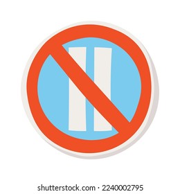 Parking is prohibited in even numbers Road sign flat icon