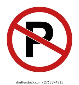 Estacionamento proibido ilustrado e colorido em vetor