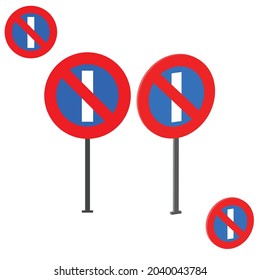 Parking prohibited on dates with odd number sign with 3d view, traffic signs 