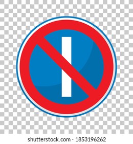 Parking prohibited on odd days sign isolated on transparent background illustration