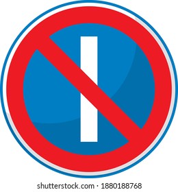 Parking prohibited on odd days sign isolated on white background illustration