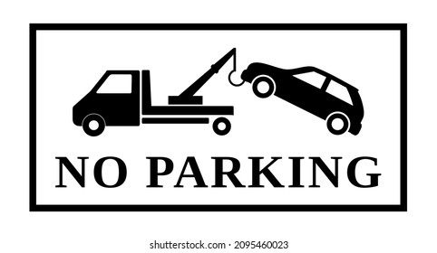 estacionamiento prohibido en un fondo blanco