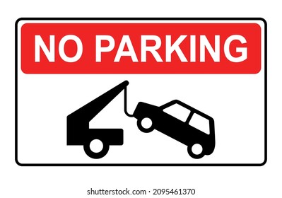 estacionamiento prohibido en un fondo blanco