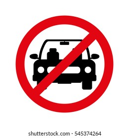 Parking prohibited sign isolated icon vector illustration design