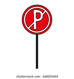 parking prohibited sign vector illustration