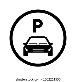 Parking public icon street place. Park icon sign, road symbol on white background