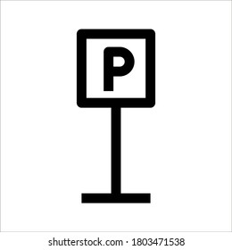 Parking public icon street place. Park icon sign, road symbol on white background