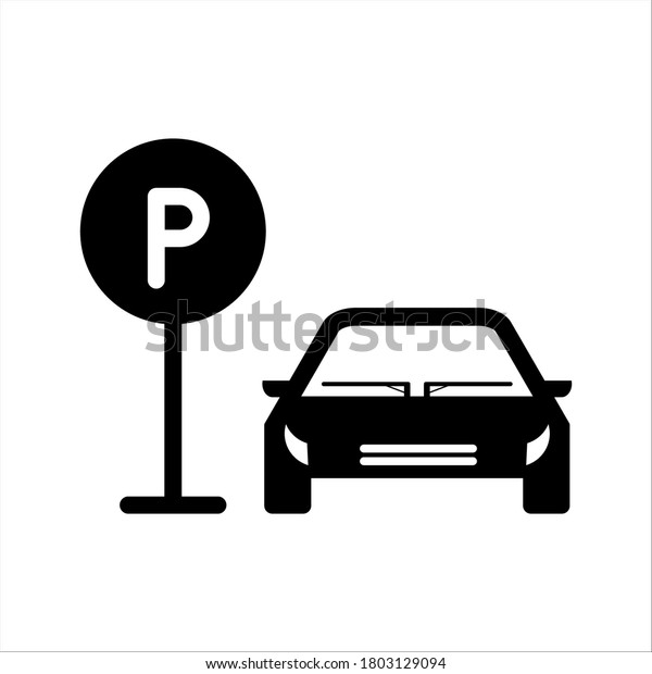 Parking public icon street place. Park icon\
sign, road symbol on white\
background