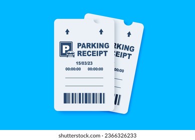 Plantilla de recepción de estacionamiento. Billete de estacionamiento. Recibo de papel de la ranura de la máquina de tickets. Entradas de aparcamiento para coches. Estación de pago. Chequear desde el parquímetro de burla. Ilustración del vector