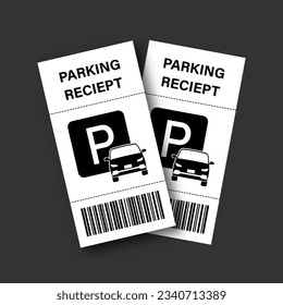 Parking Receipt or Parking Ticket. Vector Illustration. 