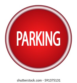 parking red round glossy modern design web icon